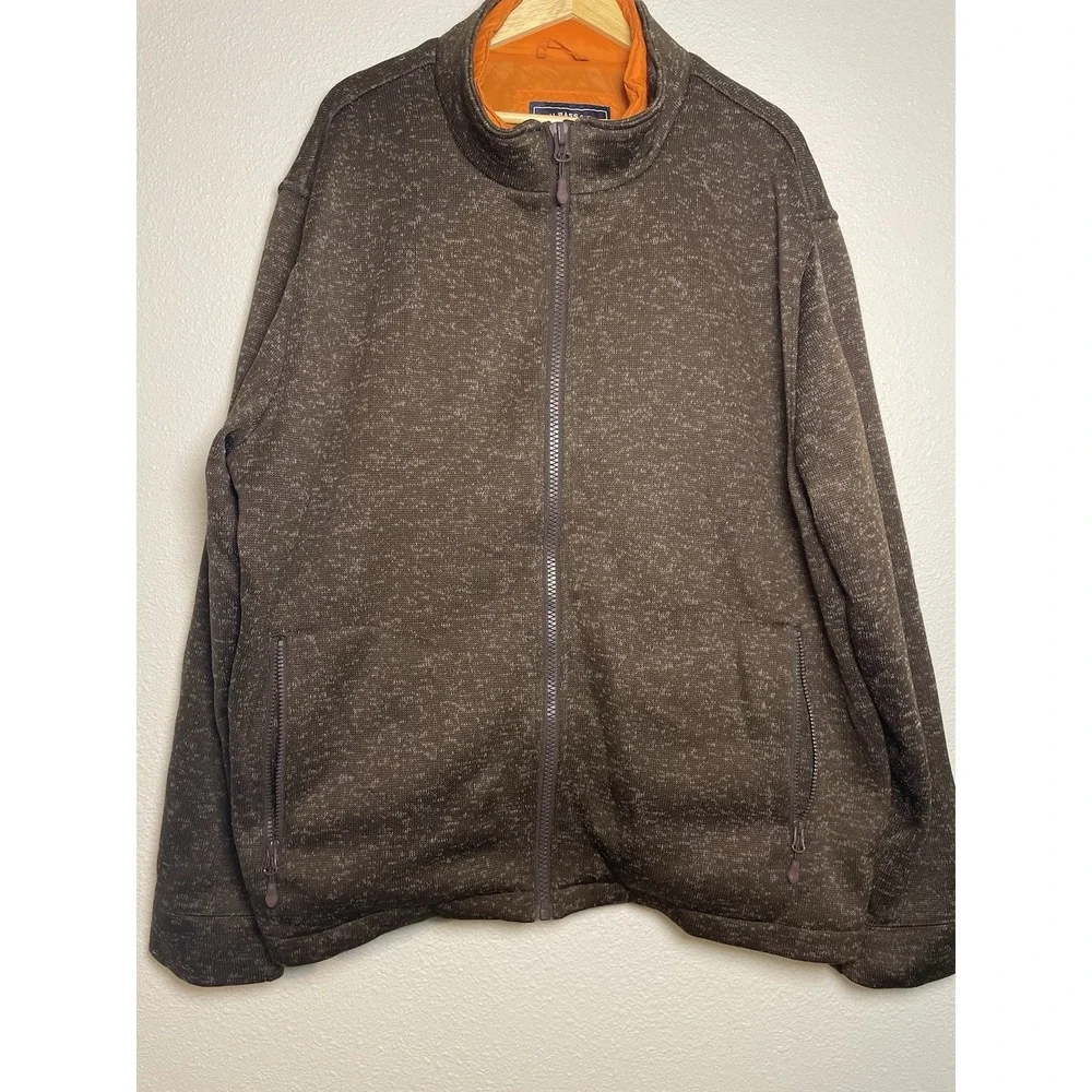 G.H. Bass & Co Men's 2XL Double Layer Zip Up Brown and Orange Puffer Vest Style - Picture 2 of 9